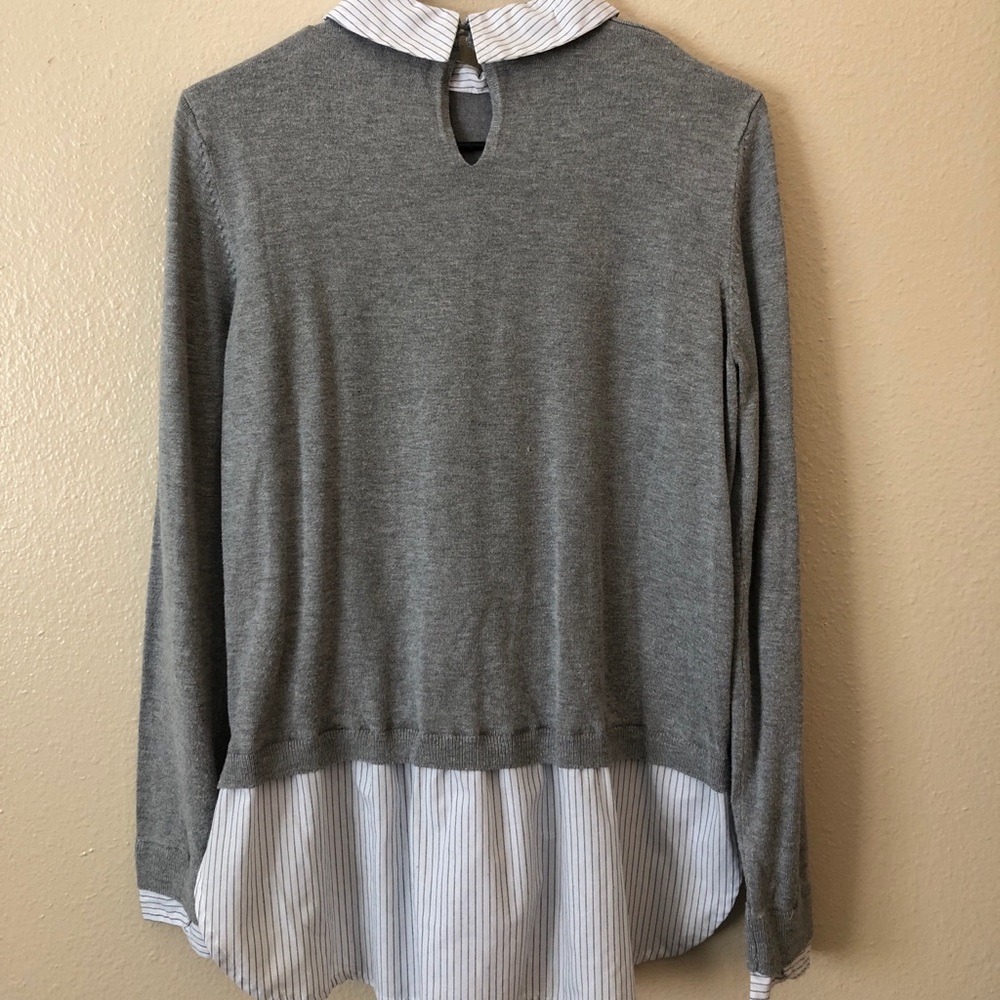 Sweater & Collared Short Combo (Faux Layered) - Picture 2 of 4
